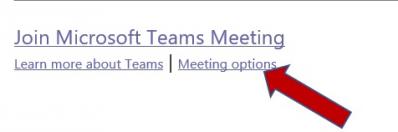 How to find Microsoft Teams meeting options